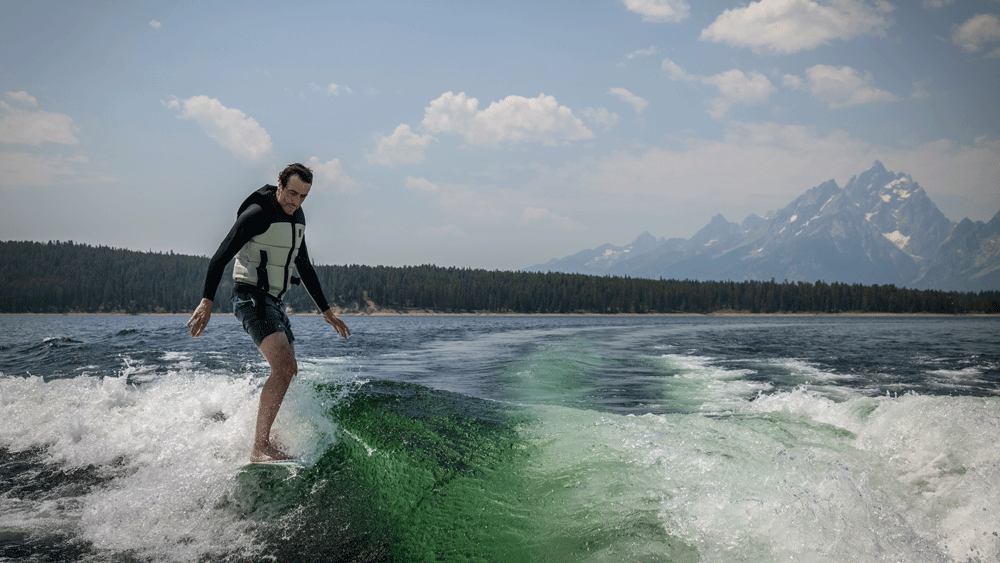 Panerai's Philippe Bonay Wake Surfing on Jackson Lake
